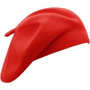 French Beret Hat Red1